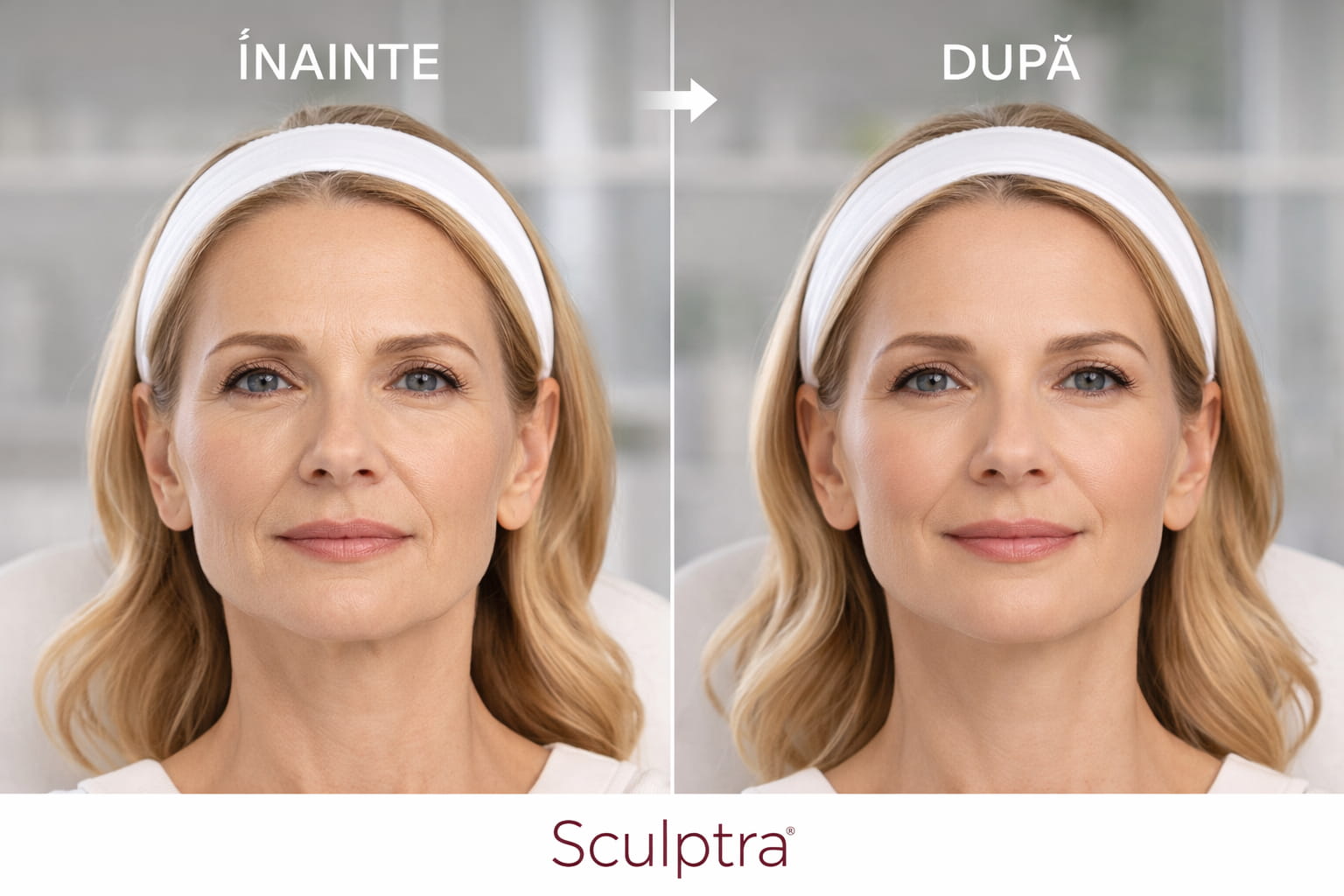 sculptra inainte dupa lifting facial natural Bucuresti rezultate